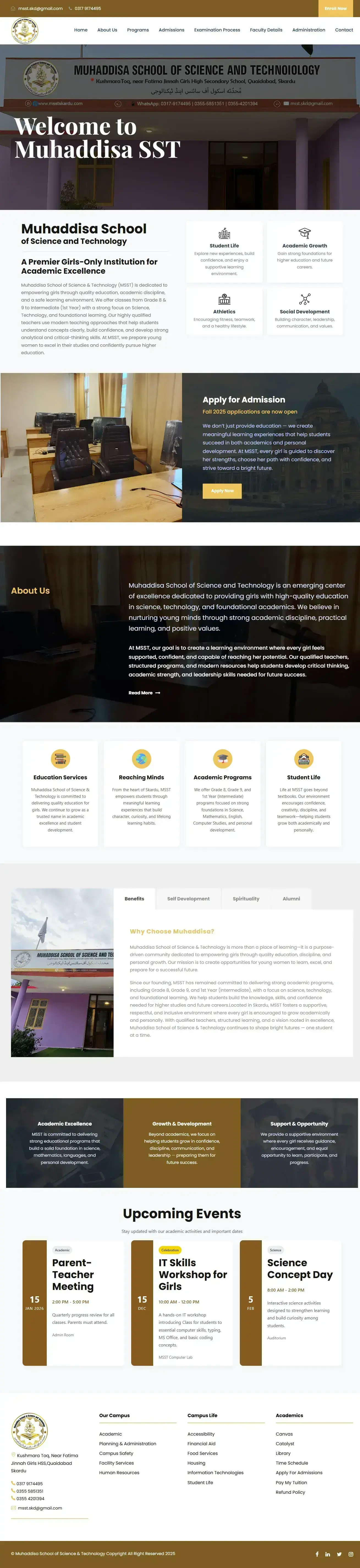 Muhaddisa - College & LMS website preview