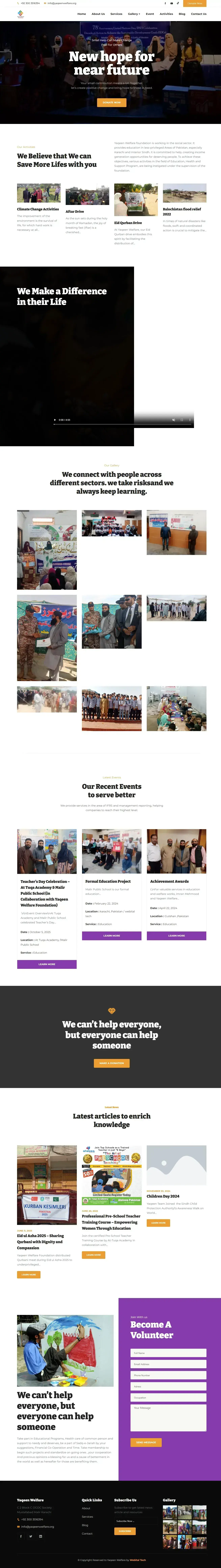 Yaqeen Welfare - Foundation website preview