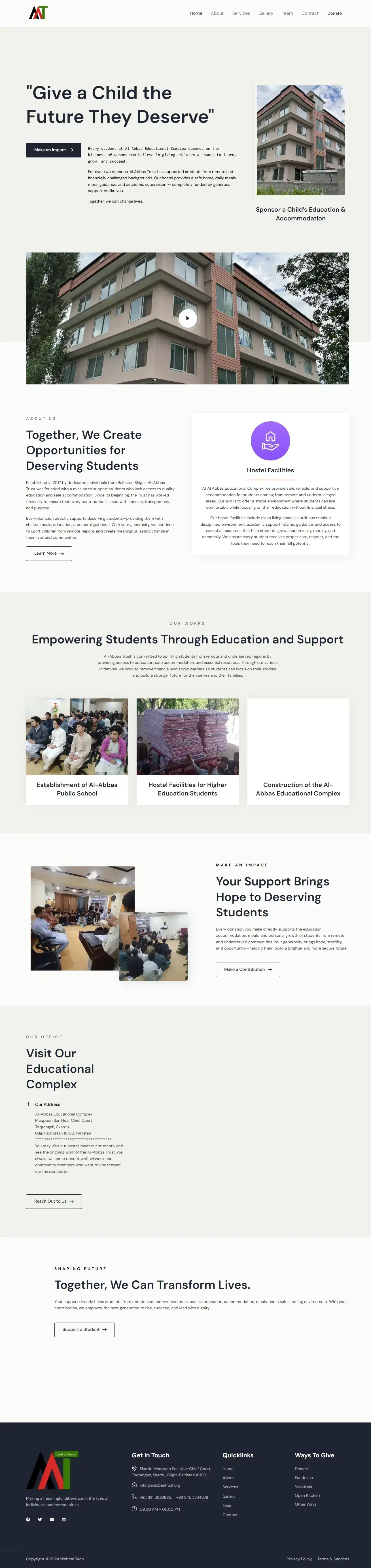 AlAbbas - Trust website preview